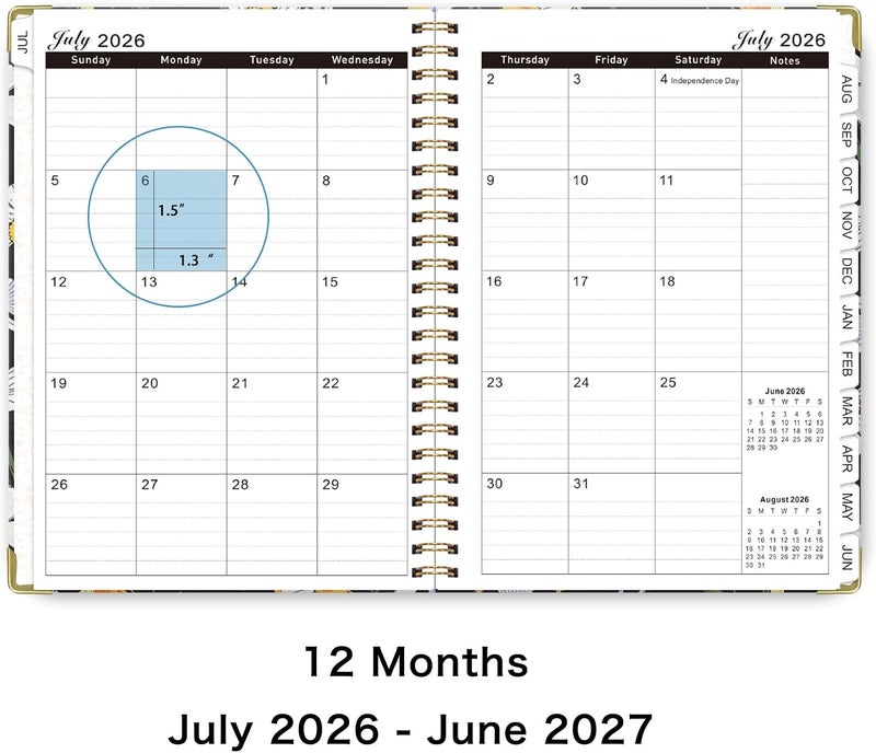 مخطط 2026-2027، مخطط أكاديمي شهري وأسبوعي من يوليو 2026 إلى يونيو 2027، كتاب جدول تخطيط للمعلمين والطلاب بغلاف صلب مع علامات تبويب، مثالي للوازم المكاتب المدرسية، مقاس 5.7 × 8.3 بوصة، ورق فاخر - Image 5