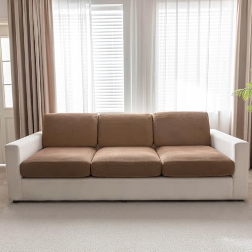 HOKIPO Jacquard Sofa Seat Cushion Cover, Pack of 6, Brown (AR-5284-BRN-1S*6) - Image 1