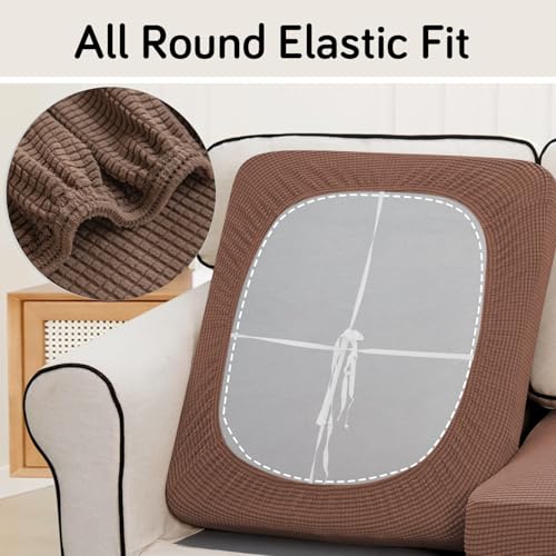HOKIPO Jacquard Sofa Seat Cushion Cover, Pack of 6, Brown (AR-5284-BRN-1S*6) - Image 2