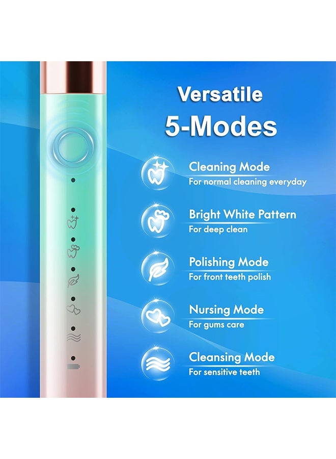 general Sonic Electric Toothbrush for Adults and Kids, Comes with 10 Brush Heads, 5 Modes with 2 Minutes Built in Smart Timer, One Charge for 90 Days, 42,000 VPM Motor - Image 5