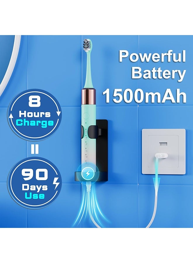 general Sonic Electric Toothbrush for Adults and Kids, Comes with 10 Brush Heads, 5 Modes with 2 Minutes Built in Smart Timer, One Charge for 90 Days, 42,000 VPM Motor - Image 4