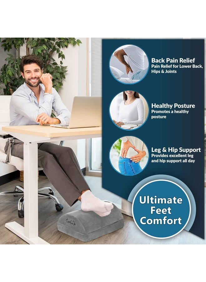 ComfiLife Foot Rest for Under Desk at Work – Adjustable Memory Foam Foot Rest for Office Chair & Gaming Chair – Ergonomic Design for Back & Hip Pain Relief (Gray) - Image 3