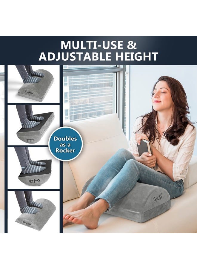 ComfiLife Foot Rest for Under Desk at Work – Adjustable Memory Foam Foot Rest for Office Chair & Gaming Chair – Ergonomic Design for Back & Hip Pain Relief (Gray) - Image 5