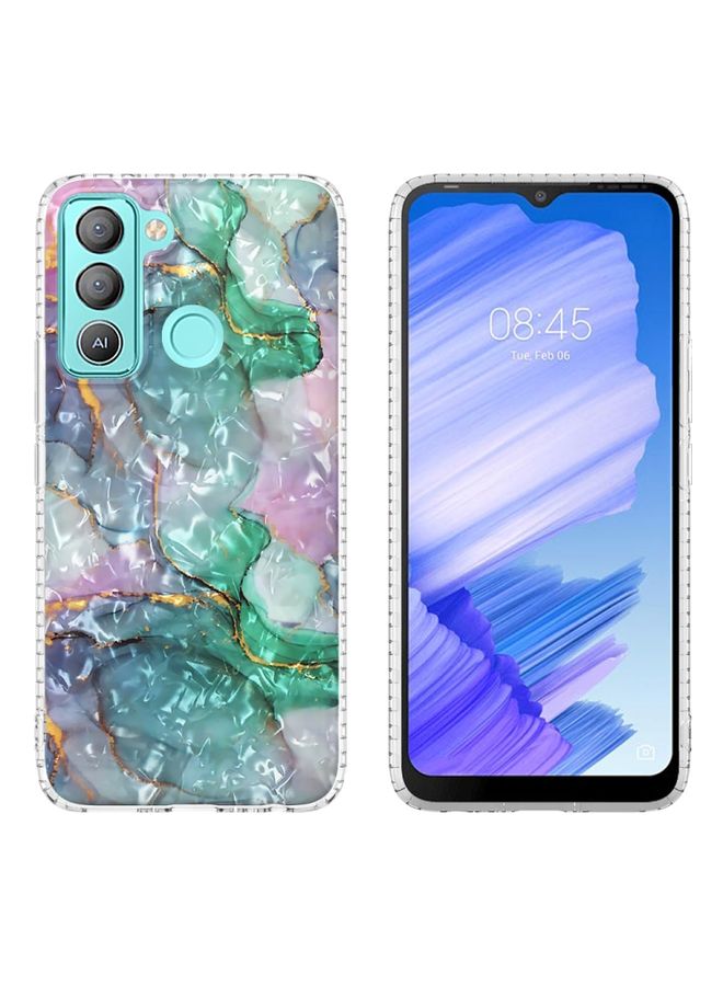 HuHa Case Cover For For Tecno Pop 5 LTE 2.0mm Airbag Shockproof TPU Phone Case(Ink Green Marble) 