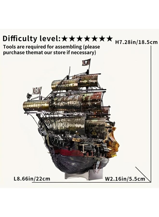 Pirate Ship 3D Metal Puzzle DIY Model Kit Creative Assembly Iron Art Home Decoration - Image 1