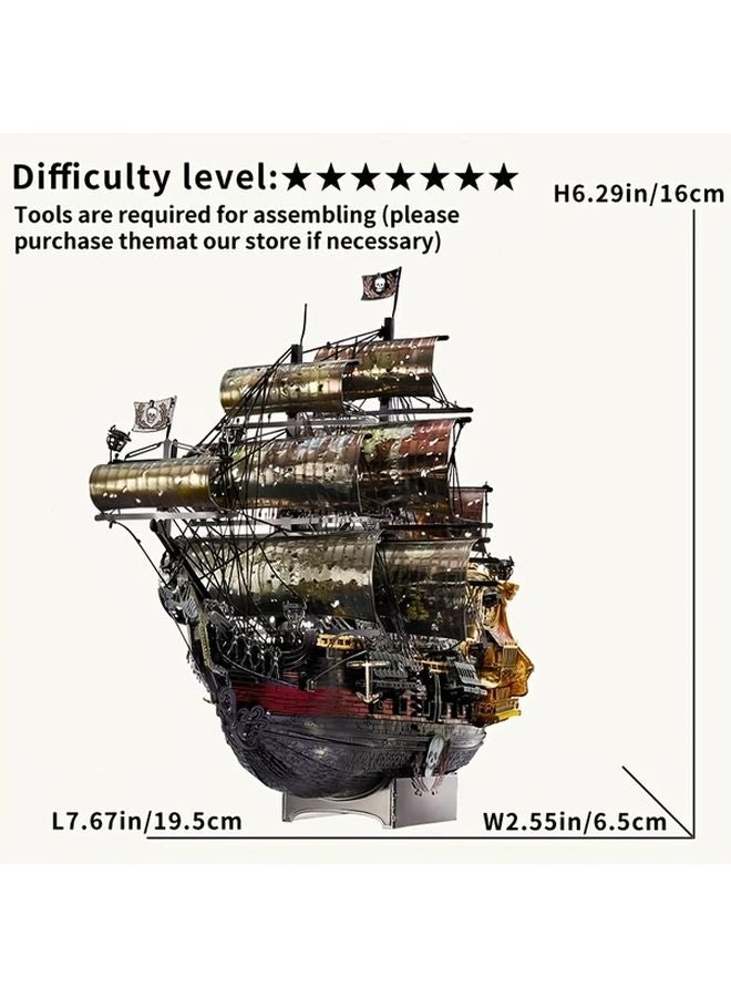 Pirate Ship 3D Metal Puzzle DIY Model Kit Creative Assembly Iron Art Home Decoration - Image 3