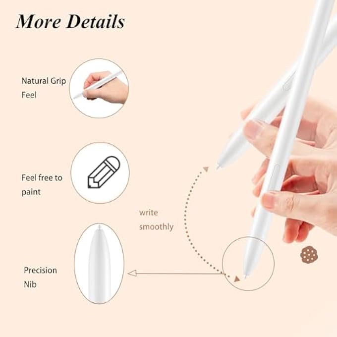 rayihni GALAXY TAB S10 S PEN STYLUS PEN REPLACEMENT (NOBLUETOOTH) FOR SAMSUNG GALAXY TAB S10/S10+/S10 PLUS/S10 ULTRA STYLUS WITH FREE TIP/NIB, BEIGE - Image 2