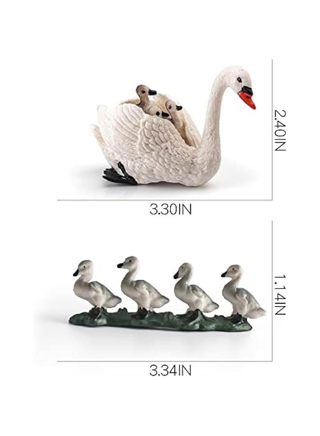 general Farm Animal Toy Set White swan Little Duck Poultry Table Decorations Children's Cognitive Toys for Boys Girls  Scene Decoration Cake Decoration - Image 3