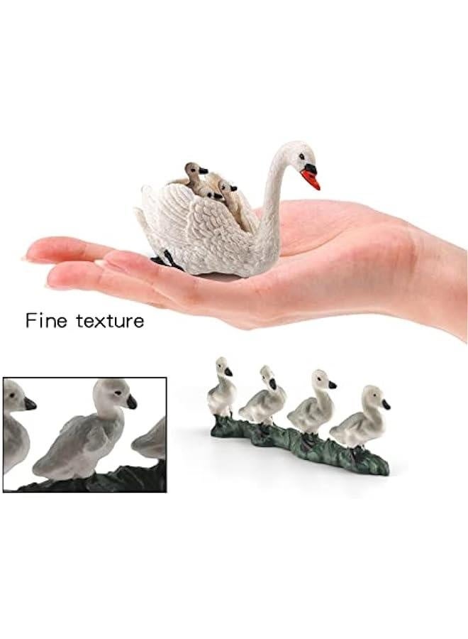 general Farm Animal Toy Set White swan Little Duck Poultry Table Decorations Children's Cognitive Toys for Boys Girls  Scene Decoration Cake Decoration - Image 4