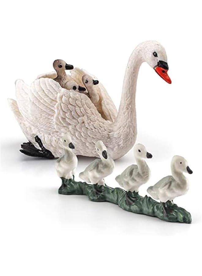 general Farm Animal Toy Set White swan Little Duck Poultry Table Decorations Children's Cognitive Toys for Boys Girls  Scene Decoration Cake Decoration - Image 1