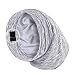 PARISBELLA Satin Lined Sleep Cap Bonnet for Curly Hair and Braids, Stay On All Night Hair Wrap with Adjustable Strap for Women and Men, Light Grey and White, Pack of 1 - Image 2
