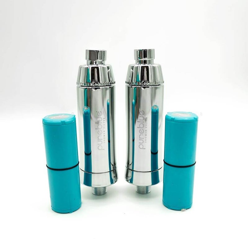 Pure Blue Family Pack – (2 Shower Filters and 2 Recharge Cartridges) - Chrome - Image 3