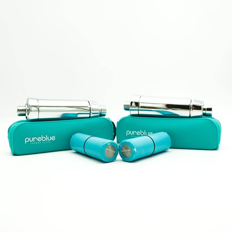 Pure Blue Family Pack – (2 Shower Filters and 2 Recharge Cartridges) - Chrome - Image 4