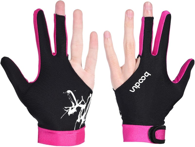 كلاراكو قفاز بلياردو قطعة واحدة، عصا سنوكر، قفازات بلياردو، يد يسرى، مفتوح، 3 أصابع، مصنوع من الإسباندكس - Image 2