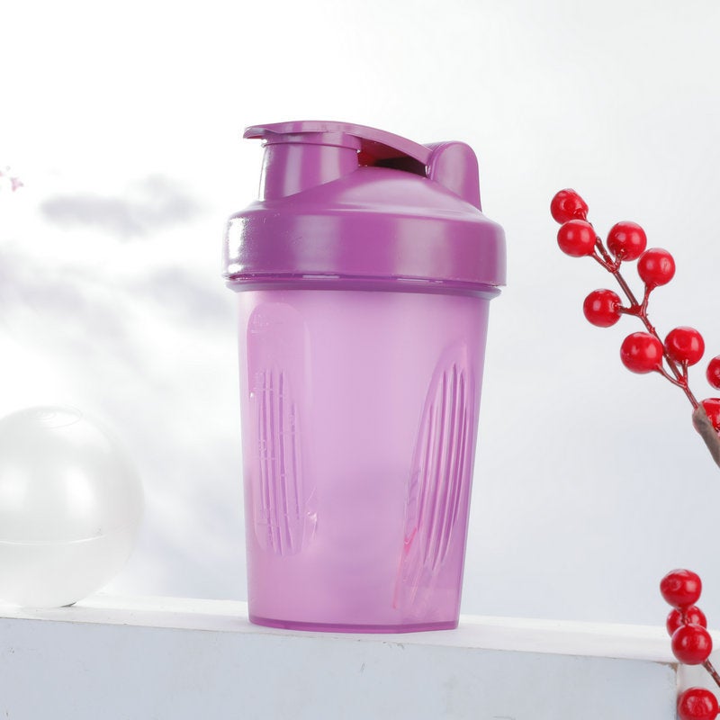 Fitness Protein Shaker 400ml Transparent Cup Purple 