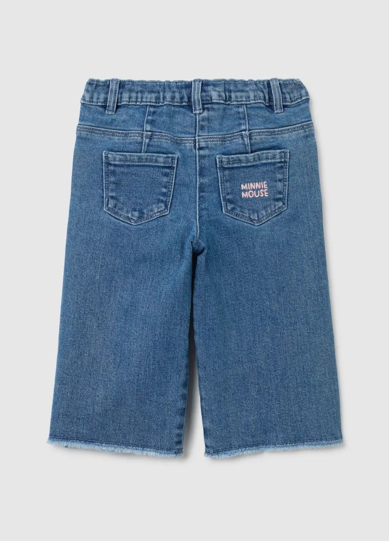Ovs GIRLS' FLARE BLUE STRETCH DENIM TROUSERS