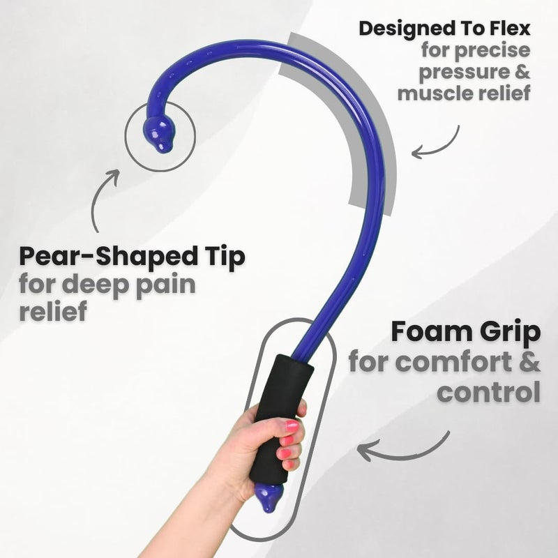 Q-Flex Massage Tool - Self-Massage Stick - Trigger Point Therapy, Muscle Care, Relaxation - Easy-to-Use Massager for Home & Travel - Seen On Shark Tank - Back, Neck, Shoulders, Feet - Great Gift Idea - Image 3