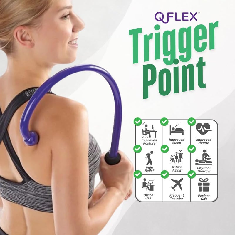 Q-Flex Massage Tool - Self-Massage Stick - Trigger Point Therapy, Muscle Care, Relaxation - Easy-to-Use Massager for Home & Travel - Seen On Shark Tank - Back, Neck, Shoulders, Feet - Great Gift Idea - Image 5