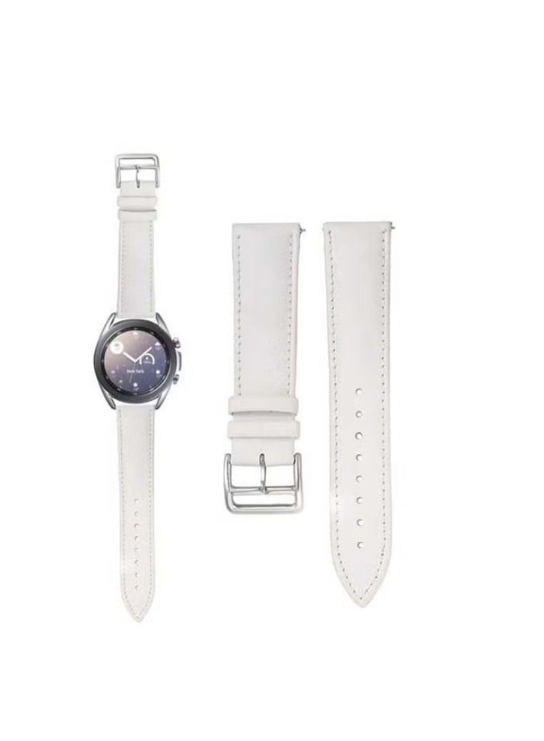 vesus Genuine Leather Replacement Band for Samsung Galaxy Watch3 41mm White