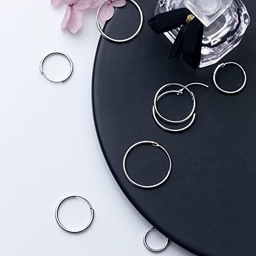 EPIRORA Silver Hoop Earrings- Cartilage Endless Small Hoop Earrings Set for Women Men, 3 Pairs of Hypoallergenic 925 Sterling Silver Tragus Earrings Nose Lip Rings (3 Pairs(12mm*3)) - Image 3