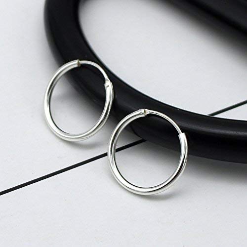 EPIRORA Silver Hoop Earrings- Cartilage Endless Small Hoop Earrings Set for Women Men, 3 Pairs of Hypoallergenic 925 Sterling Silver Tragus Earrings Nose Lip Rings (3 Pairs(12mm*3)) - Image 4