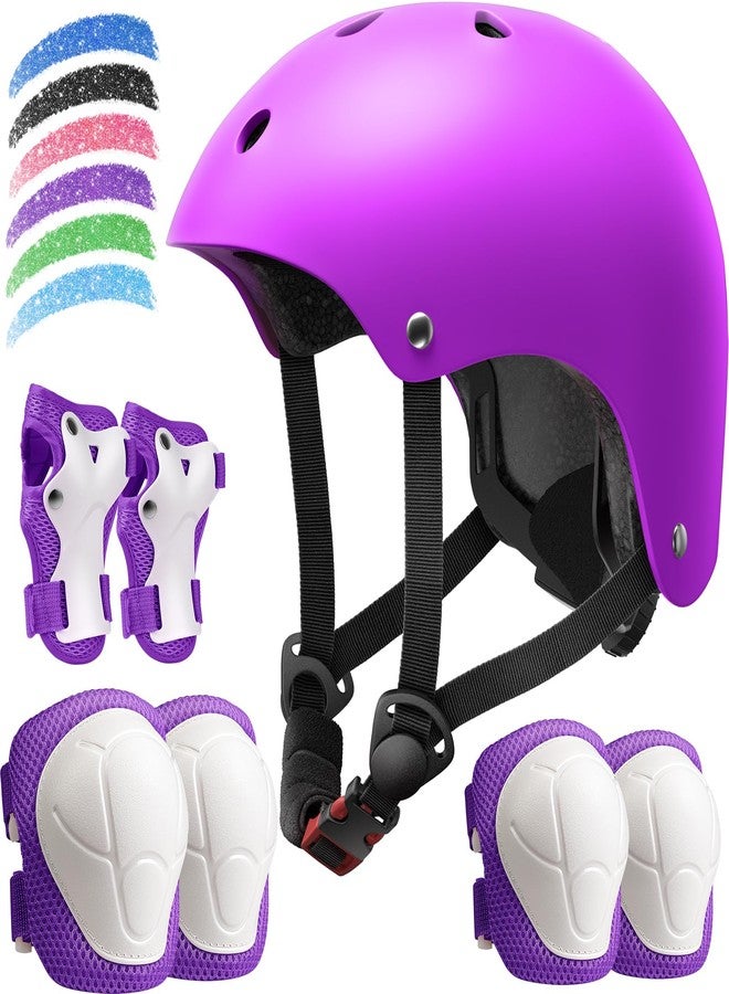DARME Kids Bike Helmet Set, Adjustable Helmet for Ages 3-15 Year Boys Girls, Pad Set with Knee and Elbow Pads for Bike, Roller, Skating, Scooter, Longboard and More Sports - Image 1