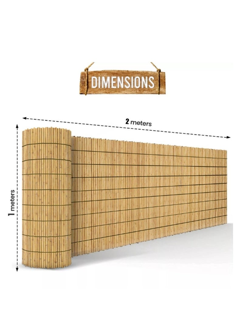 لفافة سياج من قصب الخيزران الطبيعي - شاشة خصوصية صديقة للبيئة للاستخدام الداخلي والخارجي، مقاومة للعوامل الجوية، قابلة للتخصيص، ديكور للحديقة والفناء والشرفة، سهلة التركيب بنفسك - Image 2