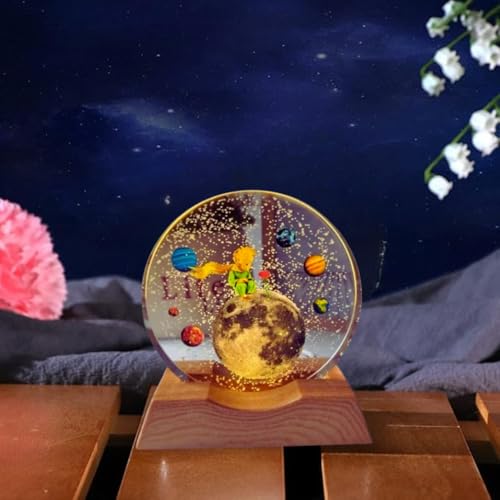 One94Store 3D Acrylic LED Night Light – Warm White & Moon and Stars Design with Durable Plastic Base, Decorative Table Lamp for Bedroom, Living Room, Kids Room, Study & Home Décor Gifting - Image 4