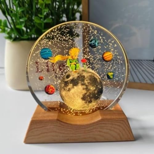 One94Store 3D Acrylic LED Night Light – Warm White & Moon and Stars Design with Durable Plastic Base, Decorative Table Lamp for Bedroom, Living Room, Kids Room, Study & Home Décor Gifting - Image 1