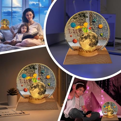 One94Store 3D Acrylic LED Night Light – Warm White & Moon and Stars Design with Durable Plastic Base, Decorative Table Lamp for Bedroom, Living Room, Kids Room, Study & Home Décor Gifting - Image 3