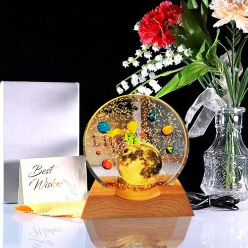 One94Store 3D Acrylic LED Night Light – Warm White & Moon and Stars Design with Durable Plastic Base, Decorative Table Lamp for Bedroom, Living Room, Kids Room, Study & Home Décor Gifting - Image 5