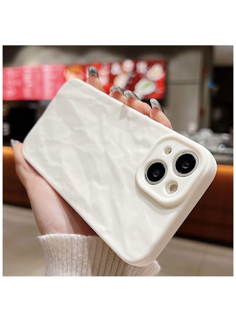 متوافق مع اي فون 15PULS المضادة للسقوط حالة الهاتف ، لينة سيليكون تصميم المضادة للانزلاق ( أبيض )