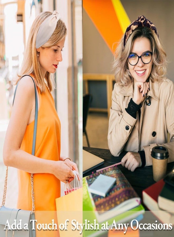 بي جود أطواق شعر بيجود للنساء، طوق رأس عريض معقود بألوان محايدة، أطواق شعر عصرية على شكل عقدة علوية، أطواق شعر نسائية، إكسسوارات شعر على شكل عمامة للبنات، 3 قطع - Image 4