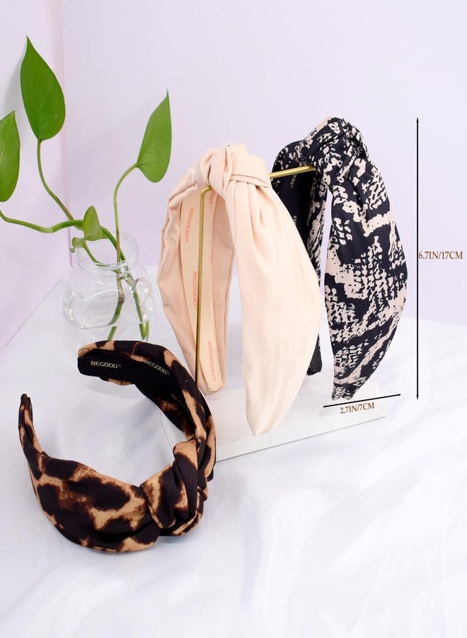 بي جود أطواق شعر بيجود للنساء، طوق رأس عريض معقود بألوان محايدة، أطواق شعر عصرية على شكل عقدة علوية، أطواق شعر نسائية، إكسسوارات شعر على شكل عمامة للبنات، 3 قطع - Image 5