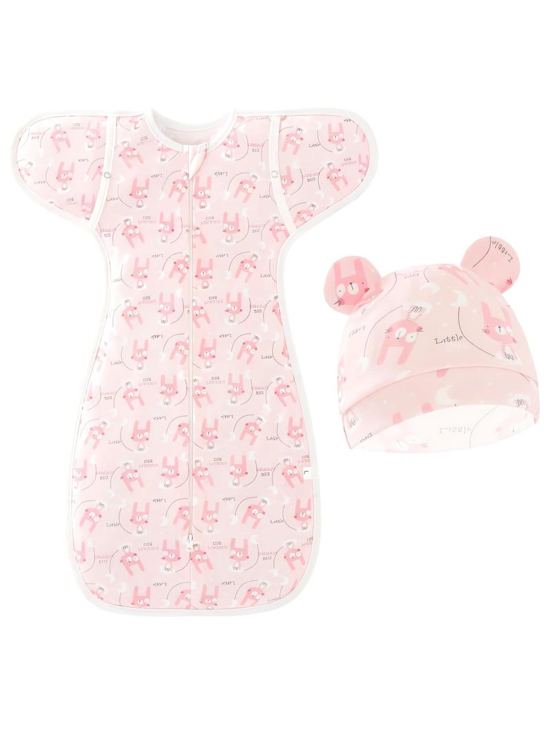 Generic Swaddle wrap newborn  Baby Swaddle Wrap Sleep Sacks Adjustable Swaddling Sleep Sack Super Soft Nursery Swaddling Blankets Baby Sleep Sack Baby Swaddle Blanket Wrap 0-3 Months (Pink)  - Image 1