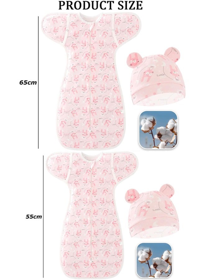 Generic Swaddle wrap newborn  Baby Swaddle Wrap Sleep Sacks Adjustable Swaddling Sleep Sack Super Soft Nursery Swaddling Blankets Baby Sleep Sack Baby Swaddle Blanket Wrap 0-3 Months (Pink)  - Image 2