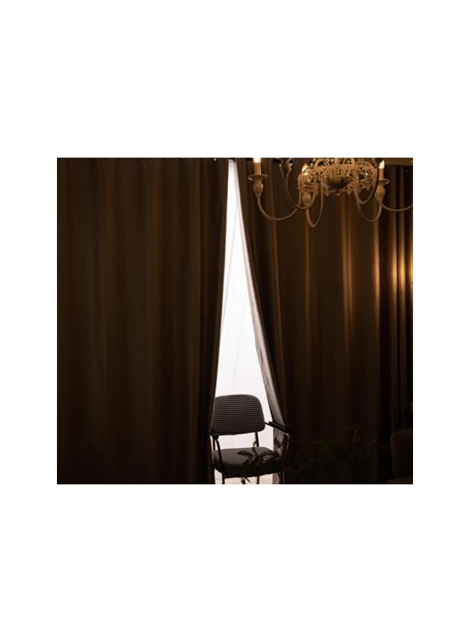 The Bros ستائر غرفة النوم لحجب الضوء ستارة للنوافذ عبوة من 2 قطعة (عاجي، العرض 135 سم x الارتفاع 250 سم) - Image 5