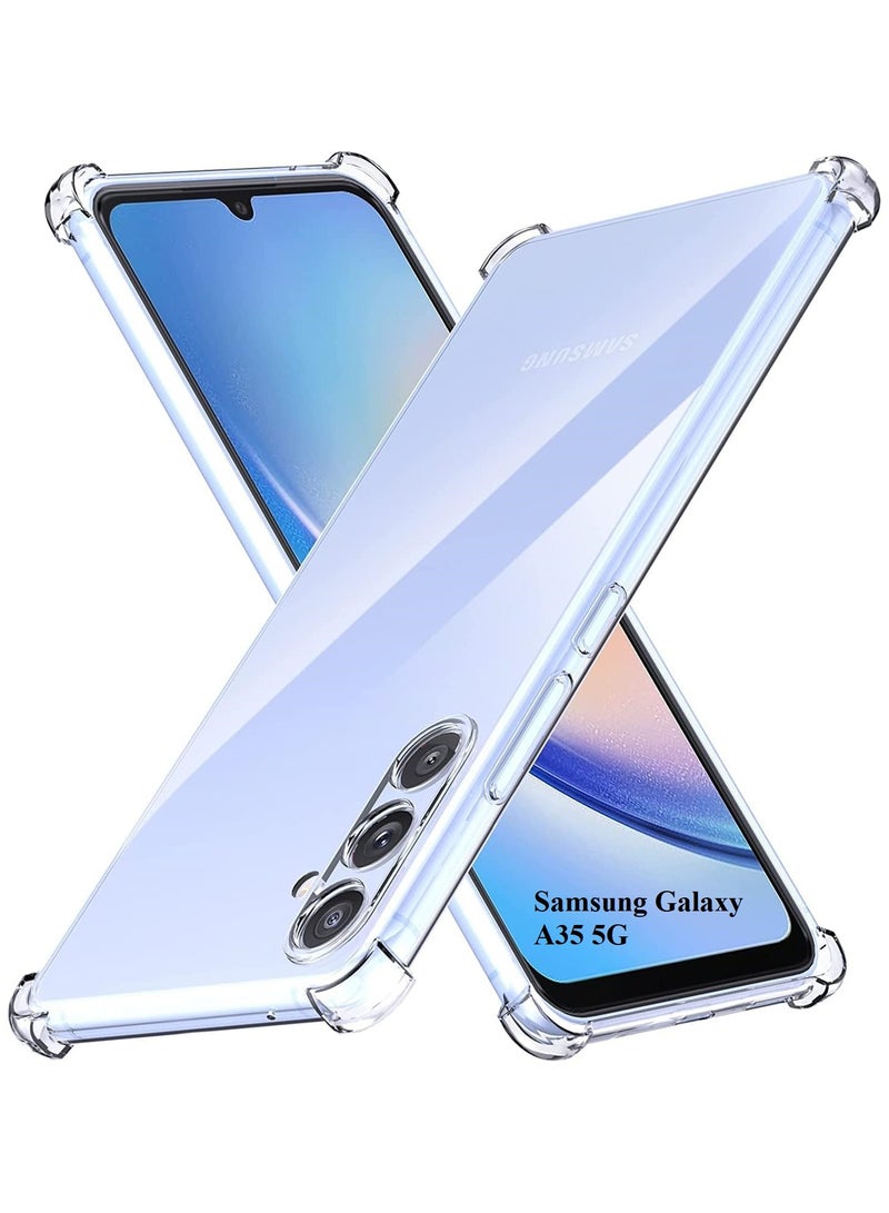 Samsung Galaxy A35 5G Clear Cover Case soft TPU Transparent Back Protective Case shock Absorbent Reinforced Corner for Samsung Galaxy A35 5G - Image 2
