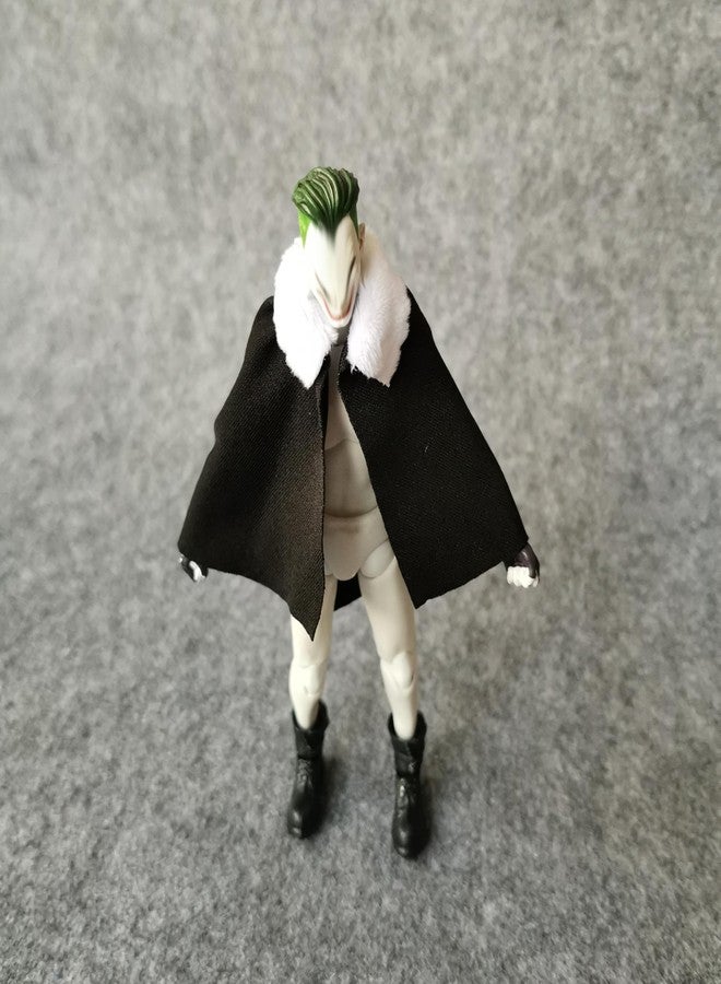 SSbeauty M 1:12 Scale Fabric VTG Fur Collar Short Cloak for 6" 1/12 6 inches Action Figure Clothes (Black(no Figure)) - Image 5