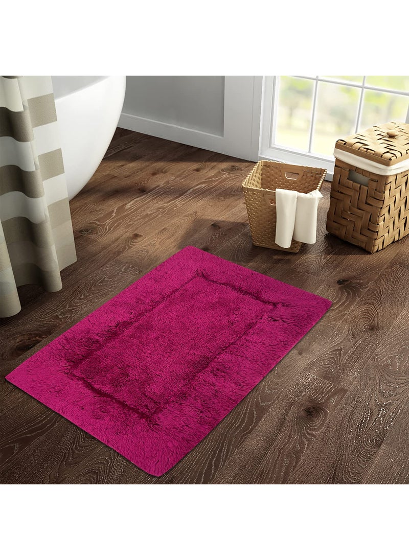 SPACES Spaces HYGRO Cotton Bath Mats Small Dries You Quicker Blooms Softer When Washed More Absorbent (Solid 40CMX60CM)-Dark Violet  - Image 1