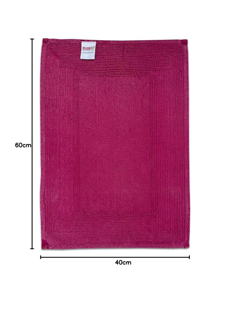 SPACES Spaces HYGRO Cotton Bath Mats Small Dries You Quicker Blooms Softer When Washed More Absorbent (Solid 40CMX60CM)-Dark Violet  - Image 2
