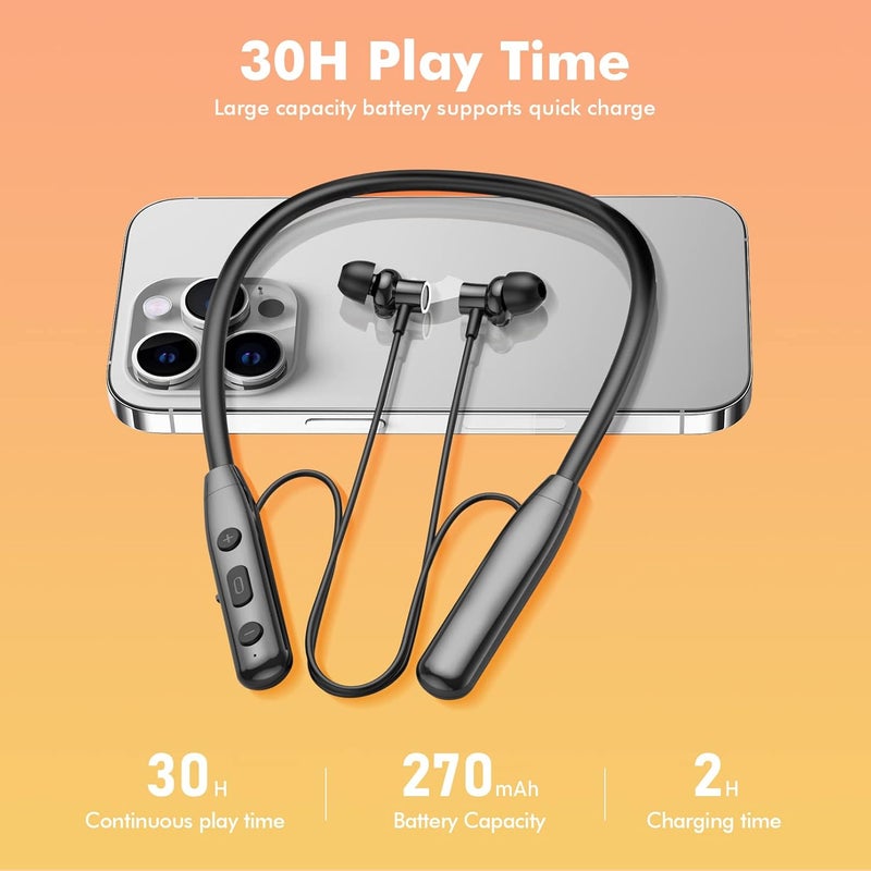 LAMA Bluetooth 5.3 Headphones with Mic, Flex Wireless Headphones in-Ear Stereo Wireless, 30 Hrs Play Music, IPX6 Waterproof for Sports, Gym, Running - Image 2