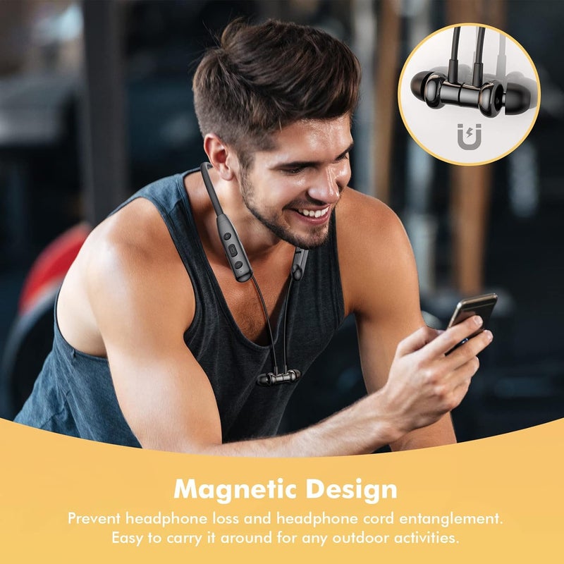 LAMA Bluetooth 5.3 Headphones with Mic, Flex Wireless Headphones in-Ear Stereo Wireless, 30 Hrs Play Music, IPX6 Waterproof for Sports, Gym, Running - Image 4