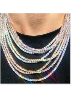 Full Diamond Single Row Chain Gold 18 inches (46cm)