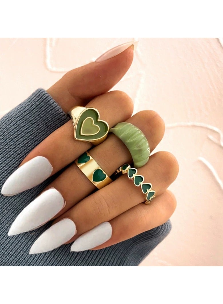 Goolsky Heart Ring Set for Women – Cute Romantic Adjustable Love Rings, Dainty Stackable Jewelry Gift for Daily Wear Anniversary Valentine’s Day - Image 1