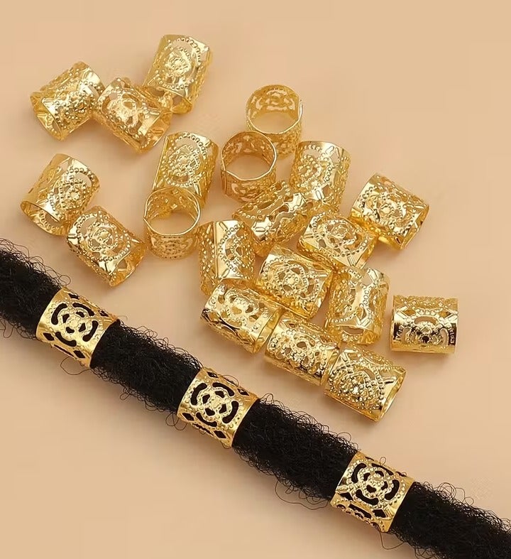 40pcs Gold Dreadlock Hair Rings, Summer Hair Accessories, Punk Street Hip-Hop Festival Women's Hair Decoration, Fall Braided Hair Clips, Small Braid Hair Accessories, Beach Vacation Hair Ornaments, Hair Styling Accessories, Y2K Hair Clips - Image 5