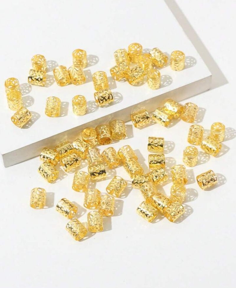 40pcs Gold Dreadlock Hair Rings, Summer Hair Accessories, Punk Street Hip-Hop Festival Women's Hair Decoration, Fall Braided Hair Clips, Small Braid Hair Accessories, Beach Vacation Hair Ornaments, Hair Styling Accessories, Y2K Hair Clips - Image 4