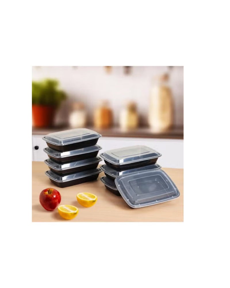 ڤسيل24 ٥٠ قطعة - حاويات طعام بلاستيكية للاستخدام مرة واحدة سعة ٢٨ أونصة مع أغطية - خالية من مادة BPA، آمنة للاستخدام في الميكروويف والفريزر - مثالية لتحضير الوجبات، والوجبات الجاهزة، وتخزين الطعام - Image 1