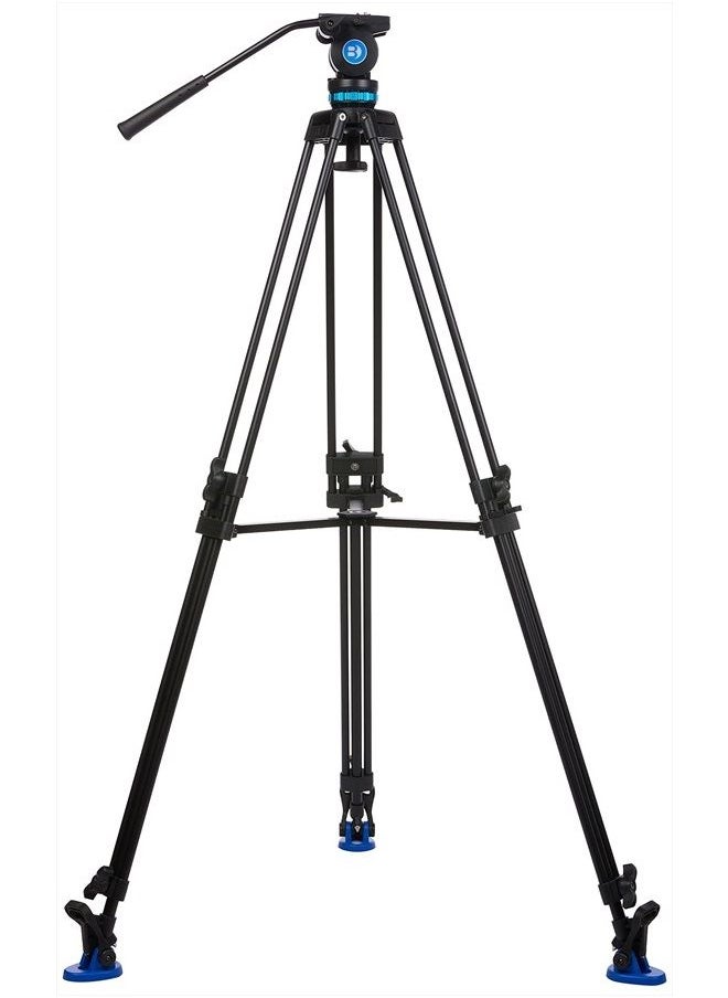 BENRO KH26P Video Tripod with Head, 11lb Payload, Continuous Pan Drag, Anti-Rotation Camera Plate (KH26P)  - Image 1