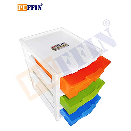 Puffin Multipurpose 3Plastic Modular Drawer System Multi Color use office, home - Image 2
